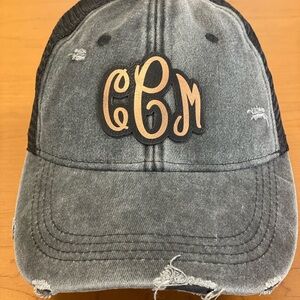 Monogram leather hats